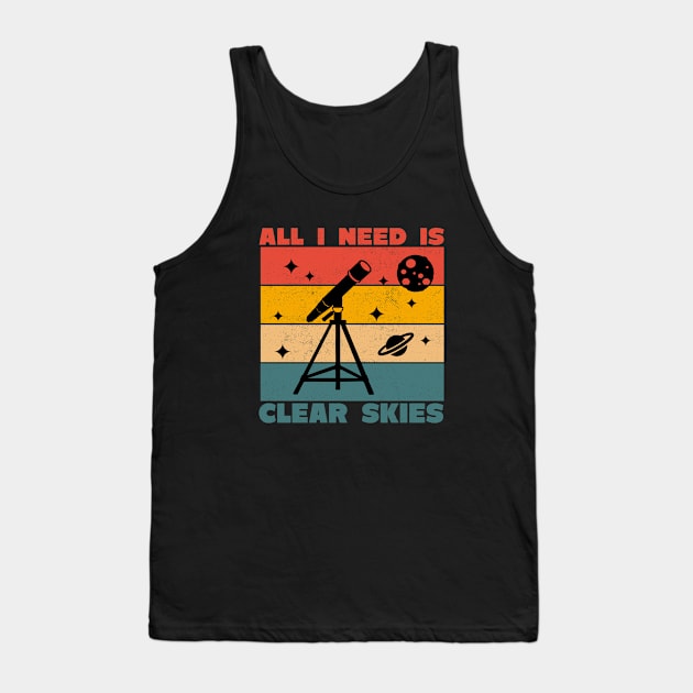 Astrophotography Telescope Clear Skies Tank Top by Foxxy Merch